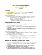 Unit 6 Notes: Government Statistics