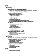 Abnormal Psychology Week 5 Notes