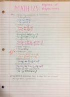 MATH 125 Algebra of Propositions, Set and Relations Intro