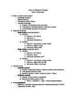 Research Design Exam 1 Study Guide