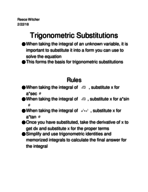 Trigonometric Substitutions