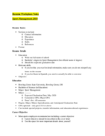 Resume Notes SM