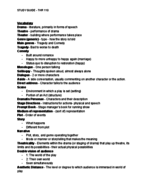 THR 110 - Midterm Study Guide