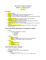 Unit 9 Notes: Summary Statistics
