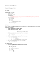 Elementary Classical Physics I: Chapter 6 Notes