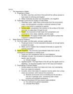 Geography 5, Week 7 Notes, Book Chapters 10-11