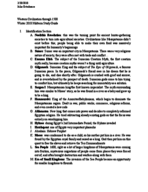 Western Civilization Midterm Study Guide