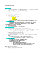 Middle East Notes Week 5