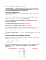Math 115 study guide- Test 2