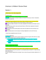 American Literature Midterm Study Guide