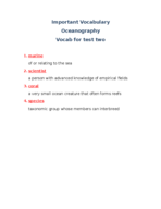 Oceanography Vocab 