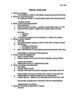 SOC 203 Midterm Study Guide