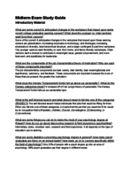 Psychology as a Profession & Practice Midterm Study Guide