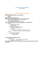 Theories of Personality Study Guide