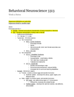 Behavioral Neuroscience 1113 Week 9 Notes 
