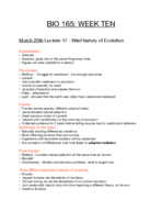 BIO 165, Week 10 Notes