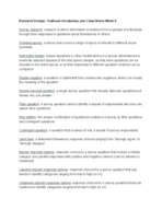 Research Design notes week 9