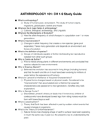 Anthro 101 Study Guide Ch 1-9