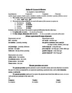 Italian II: Chapters 6-8 Review