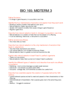 BIO 165, Midterm Study Guide