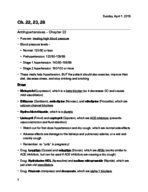 Antihypertensives, antianginals, and diuretics (ch. 22, 23, and 28)