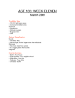 AST 165, Week 11 Notes