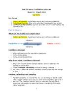 Unit 14 Notes: Confidence Intervals
