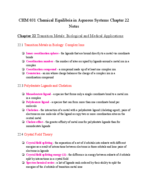 CHM 31 Chapter 22 Notes