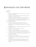 Sociology 1101 Final Study Guide