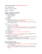 Anthropology 1102 Final Study Guide (Dr. Jeffrey B. Glover's intro Class)