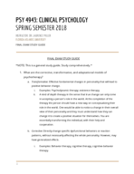 Study Guide: Clinical Psych