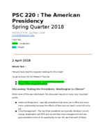 PSC 220 - The American Presidency 