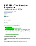 PSC 220 - The American Presidency 