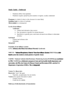 Outbreak Midterm Study Guide