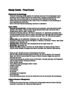 Final Exam Study Guide