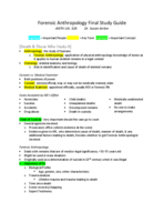 Forensic Anthropology Final Study Guide