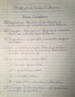 Statistics Test 3 Study Guide