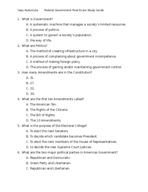 Fed Gov Final Exam Study Guide