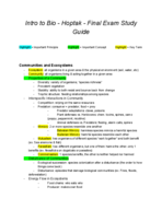 Intro to Bio Final Study Guide