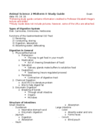 ANS 002 Midterm II Study Guide