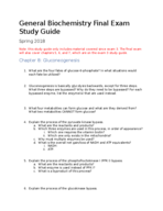 General Biochemistry Final Exam Study Guide
