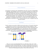 Membrane Transport and Cell Signaling