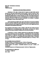 PHYS 1004 Chapter 1 Introduction to Astronomy