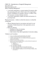 Non-profit ManagementQuick Study Guide