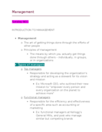 Management - week 1