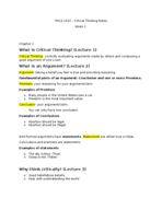 PHIL 1010- Critical Thinking 