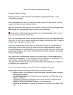 Chapter One and In class notes