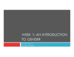 Gender Notes Week 1