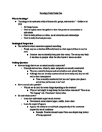 Sociology Week One and Two Study Guide