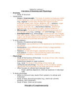 Anatomy and Physiology Lecture 1 Notes, Week 1
